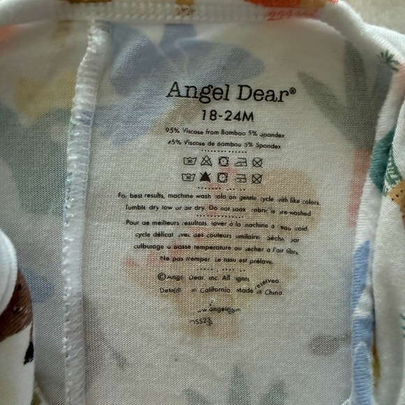 Angel Dear Dinosaur Print Romper | 18–24M | Bamboo Blend | Sleeveless One-Piece - Picture 5 of 6